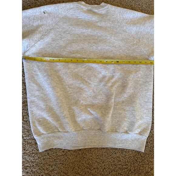 Vintage Nature Deer USA Made Jerzees XL Heather Gray Raglan Crewneck - Picture 6 of 8